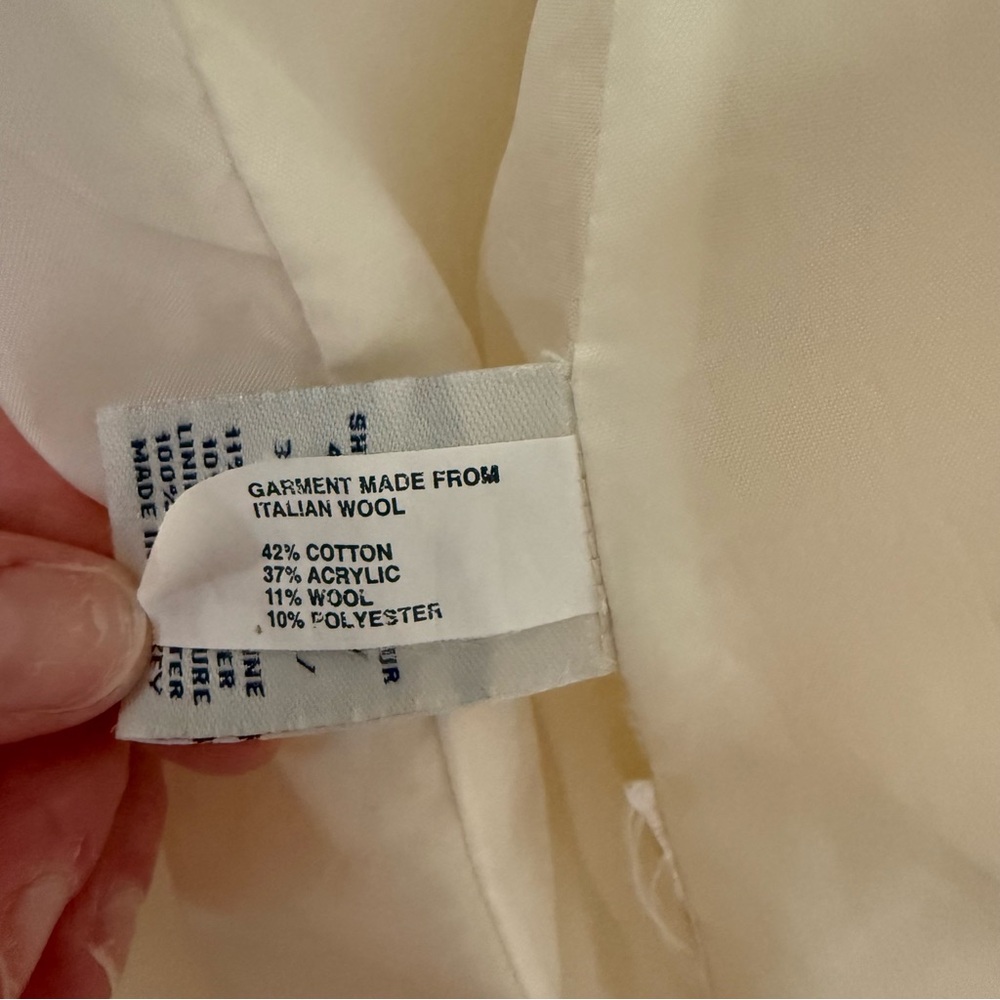 Y2K Classic Old Navy Fully Lined Cream Peacoat Italian Wool Blend - Picture 13 of 15